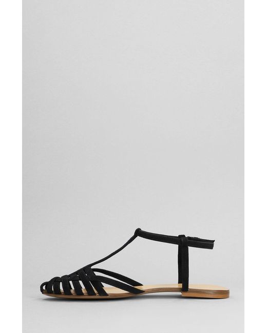Anna F. Flats In Black Suede