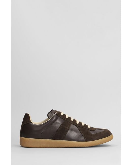 Sneakers Replica in pelle e camoscio Marrone di Maison Margiela in Brown da Uomo