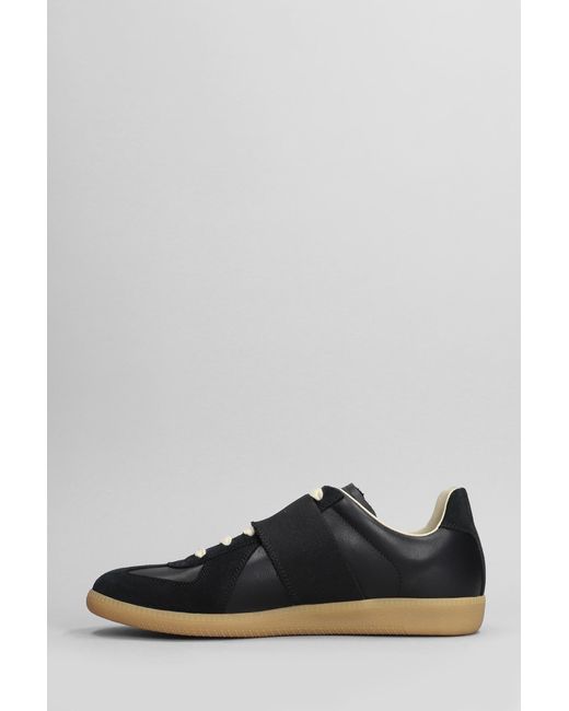 Maison Margiela Replica Sneakers In Black Suede And Leather for men
