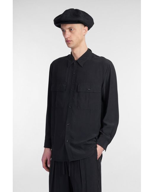 Camicia in Cupro Nero di Attachment in Blue da Uomo