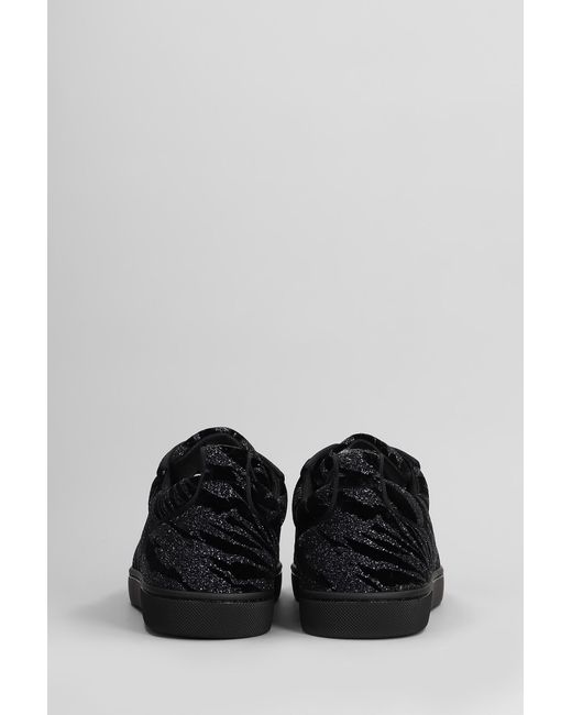 Sneakers Louis junior spikes in Poliestere Nera di Christian Louboutin in Black da Uomo