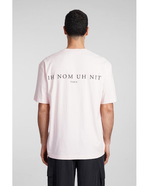 Ih Nom Uh Nit White T-shirt In Rose-pink Cotton for men