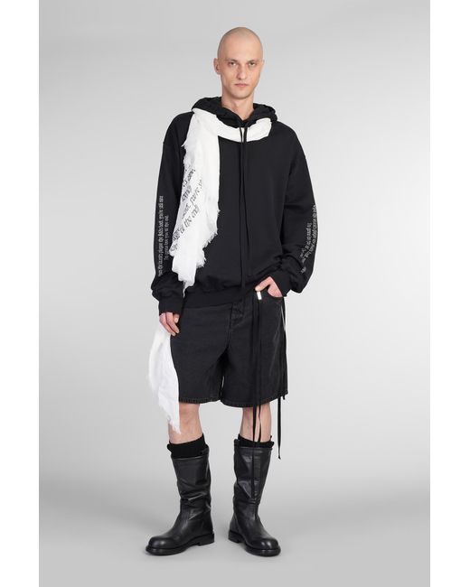 Felpa Ollie in Cotone Nero di Ann Demeulemeester in Black da Uomo