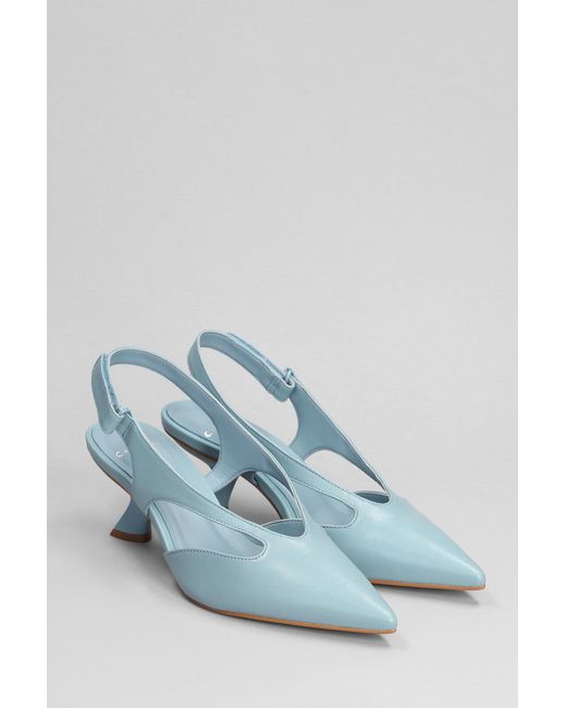 Carrano Blue Pumps In Cyan Leather