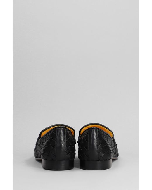 Mara Bini Gray Loafers In Black Leather