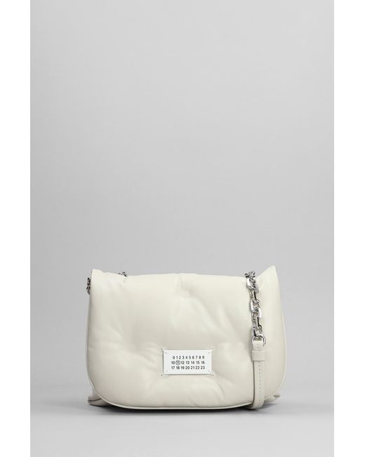 Maison Margiela Natural Glam Slam Shoulder Bag In White Leather