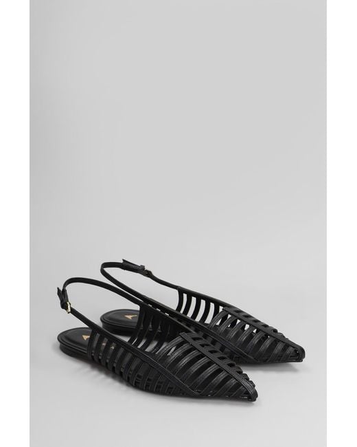 Ballerine in Pelle Nera di Carrano in Black
