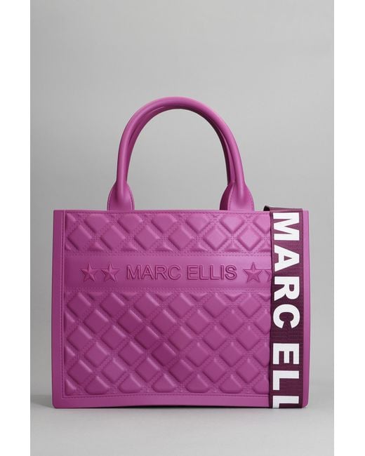 Borsa a mano Flat Buby M in Gomma Fucsia di Marc Ellis in Purple