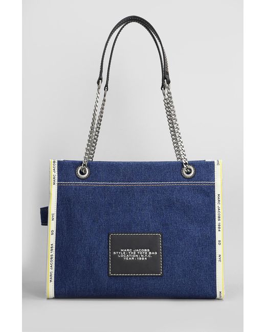 Tote The medium tote in Cotone Blu di Marc Jacobs in Blue