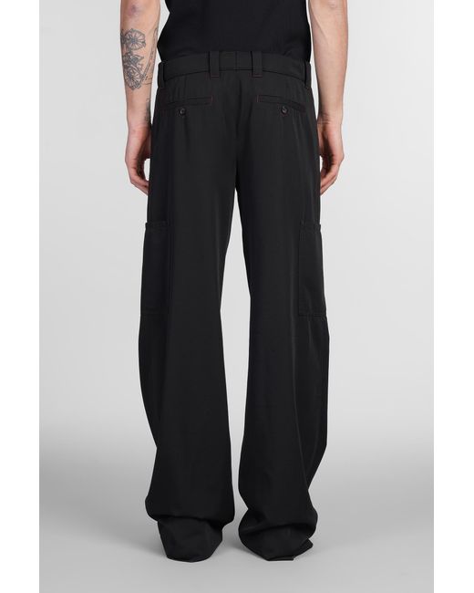 Pantalone in Lana Nera di Alexander McQueen in Black da Uomo