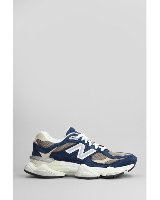 Sneakers 9060 in Camoscio e Tessuto Blu di New Balance in White da Uomo