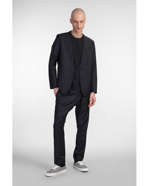 Pantalone in Poliestere Nera di Attachment in Black da Uomo