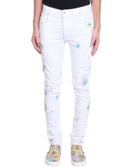 all white amiri jeans