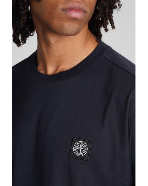 Stone Island T-shirt In Blue Cotton for men