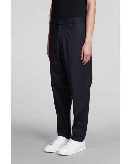 Pantalone George in Cotone Nero di Low Brand in Black da Uomo