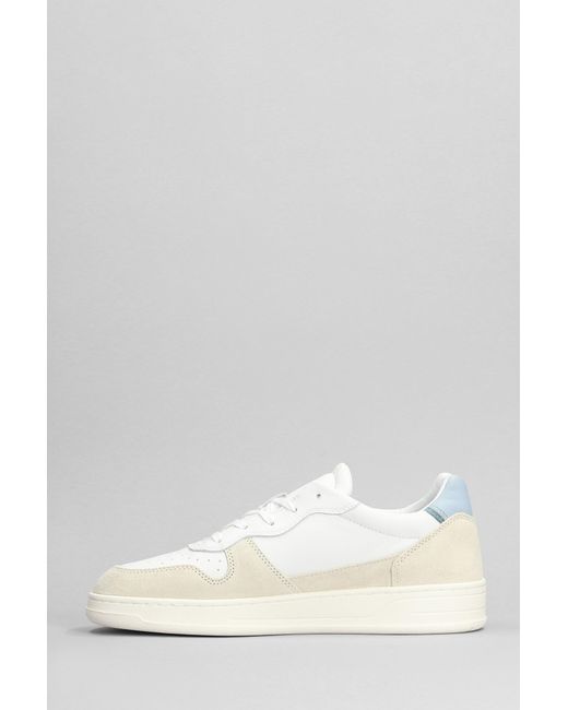 Sneakers Court 2.0 in pelle e camoscio Bianco di Date in White da Uomo