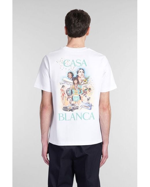 T-Shirt in Cotone Bianco di Casablanca in White da Uomo