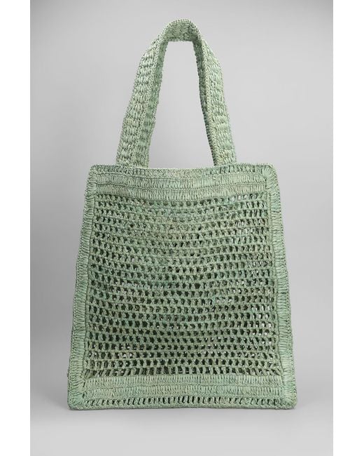 Tote Summer banana in rafia Verde di Chloé in Green