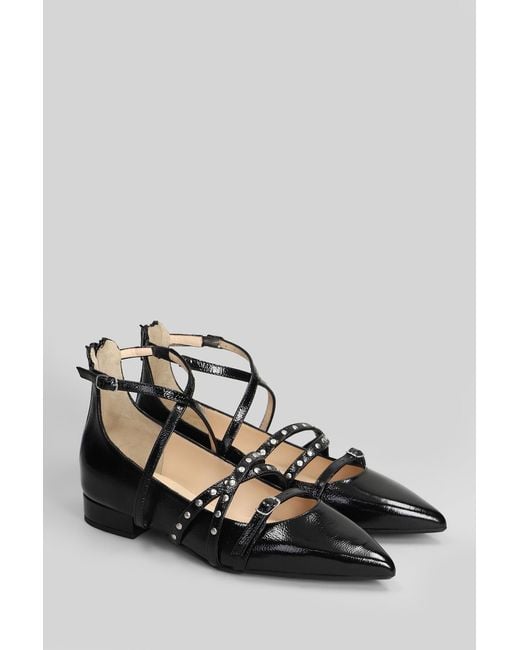 Anna F. Ballet Flats In Black Leather