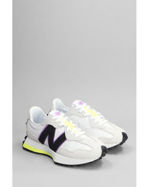 New Balance 327 Sneakers In White Suede And Fabric