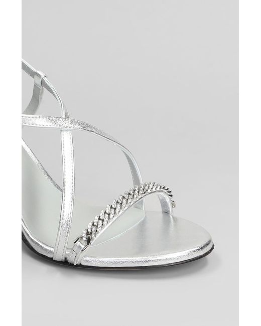 Sandali Hyden Lux in Pelle Argento di Roberto Festa in White