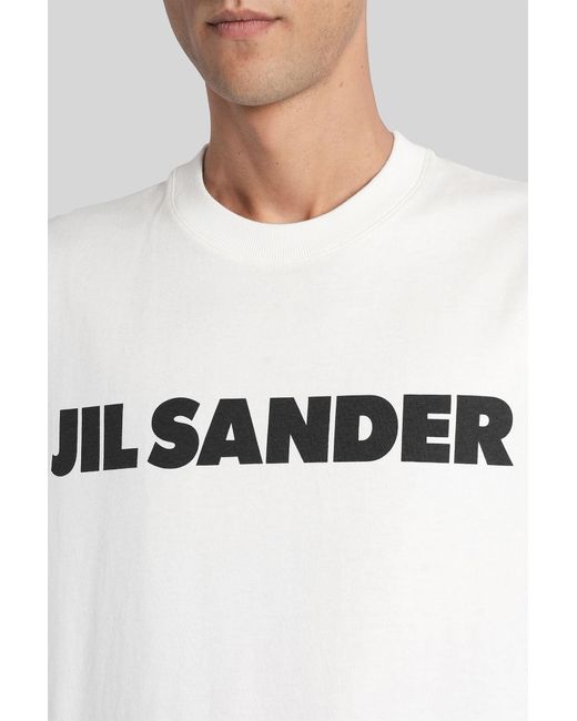 T-Shirt T-shirtcn ss in Cotone Bianco di Jil Sander in White da Uomo