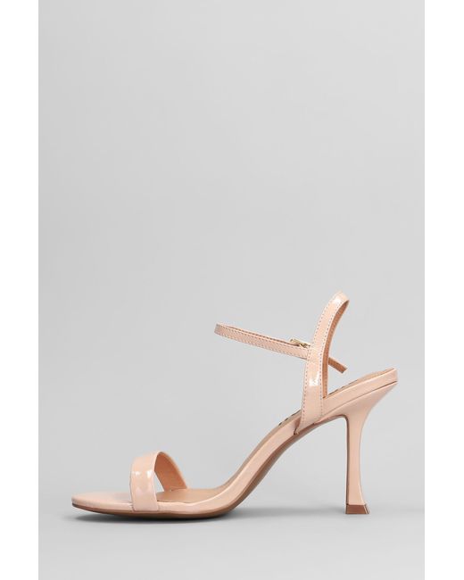 Bibi Lou Pink Lotus 85 Sandals In Powder Patent Leather