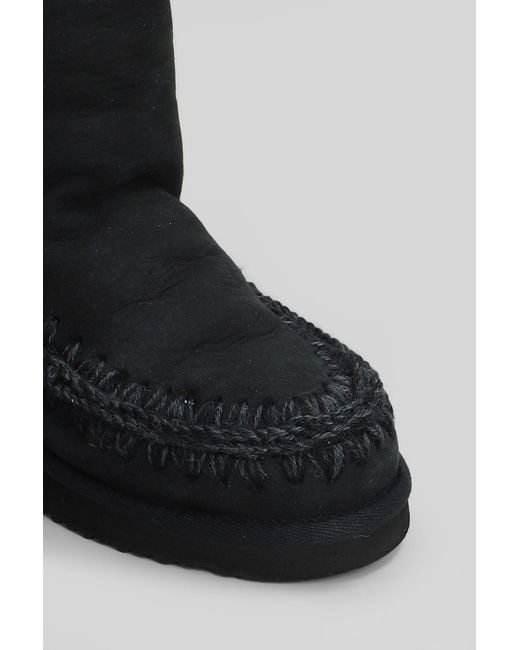 Mou Inner Wedge Ankle Boots Inside Wedge In Black Suede