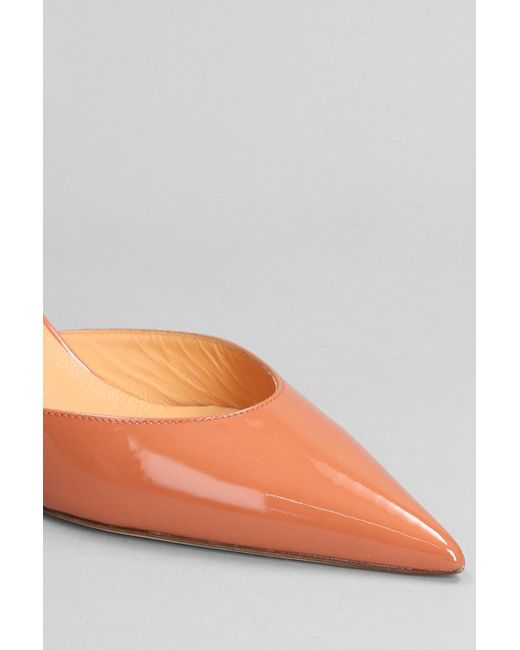 Lella Baldi Pink Pumps In Leather Color Patent Leather