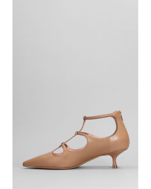 Anna F. Multicolor Pumps In Camel Leather