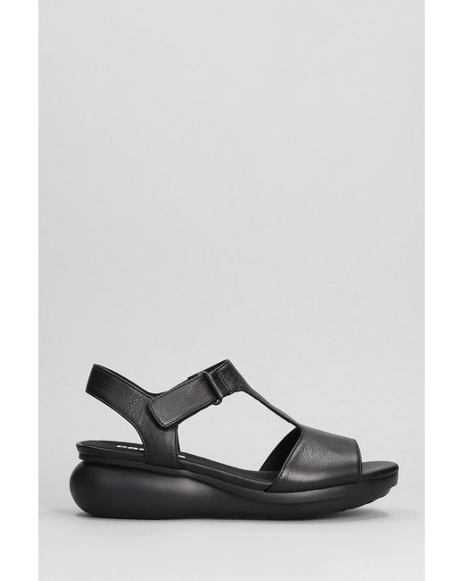 Camper Balloon Sandals In Black Leather