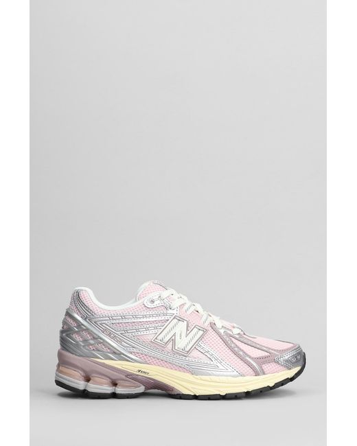 Sneakers 1906 in pelle e tessuto Rosa di New Balance in White