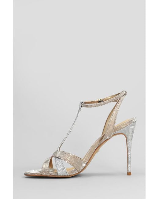 Carrano Multicolor Sandals In Gold Glitter