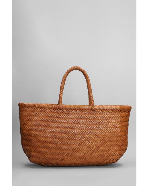 Dragon Diffusion Brown Bamboo Triple Jump Tote In Leather Color Leather