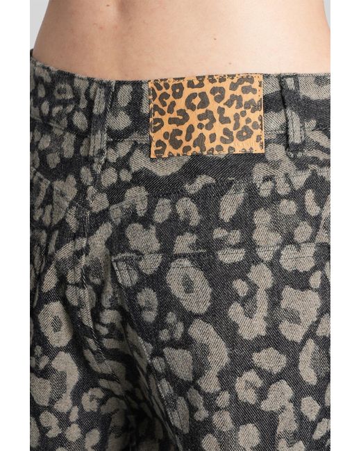 Alanui Black Pants In Grey Wool