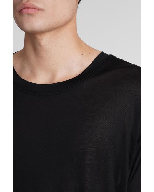 T-Shirt in Seta Nera di Lemaire in Black da Uomo
