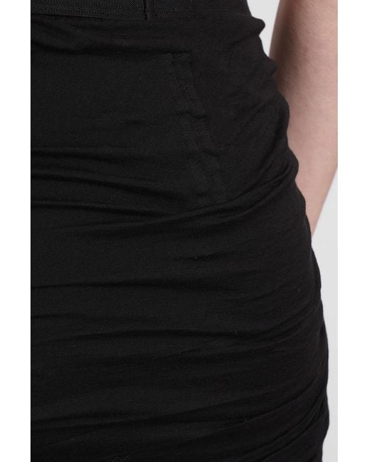 Gonna Soft edfu skirt long in Cotone Nero di Rick Owens in Black
