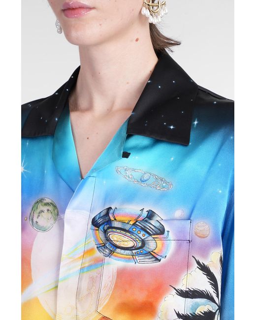 Camicia in Seta Multicolor di Casablanca in Blue