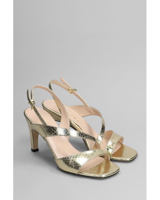 Evaluna Natural Sandals In Platinum Leather