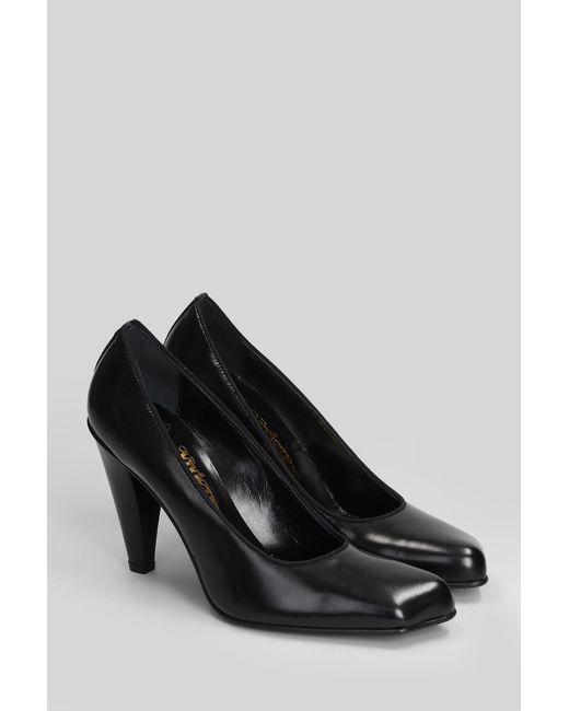 Decollete Power court in Pelle Nera di Vivienne Westwood in Black