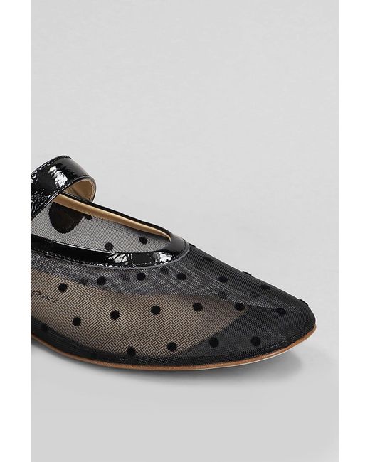 Ballerine in pelle e tessuto Nero di Fabio Rusconi in Gray