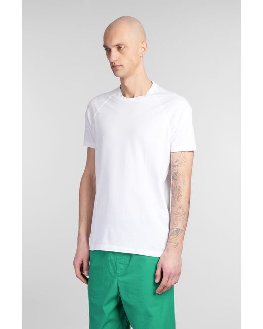 T-Shirt Ay28 in Cotone Bianco di Aspesi in White da Uomo
