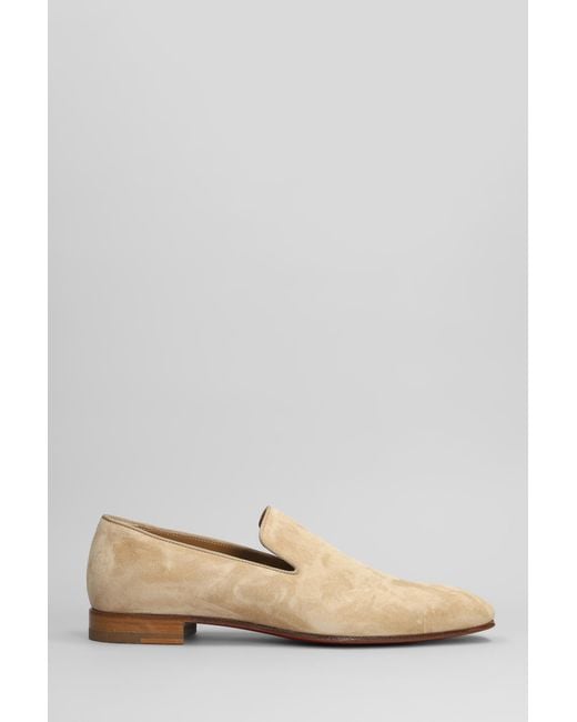 Mocassini Dandelion in Camoscio Beige di Christian Louboutin in Natural da Uomo