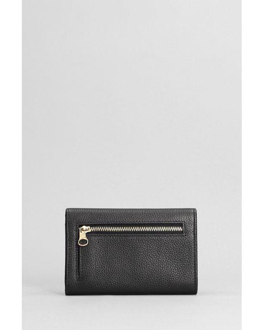 See By Chloé Gray Lizzie Wallet In Black Leather