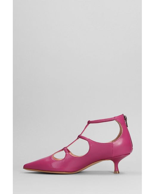 Anna F. Pink Pumps In Viola Leather