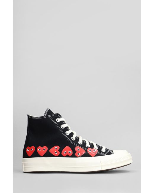Sneakers Chuck 70 cdg high in Cotone Nero di CONVERSE x COMME des GARÇONS PLAY in White