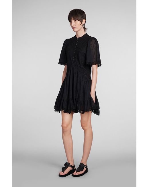 Isabel Marant Slayae Dress In Black Cotton