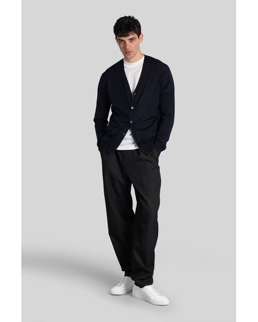 Ballantyne Cardigan In Blue Wool for men