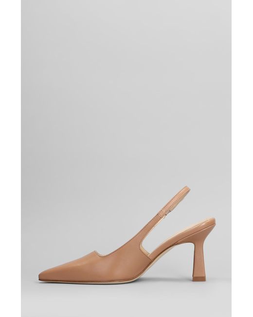 Anna F. Pink Pumps In Camel Leather