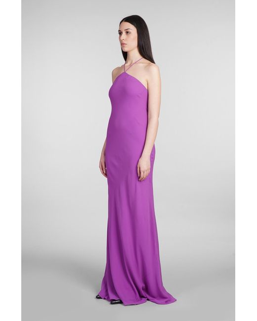 ANDAMANE Purple Rebecca Dress In Viola Silk